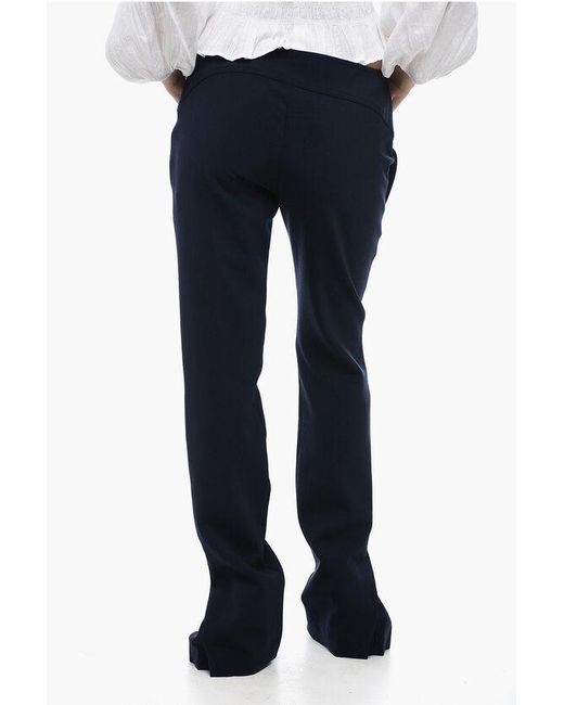 Off-White c/o Virgil Abloh Blue Low-Rise Pants With Plissé Detail