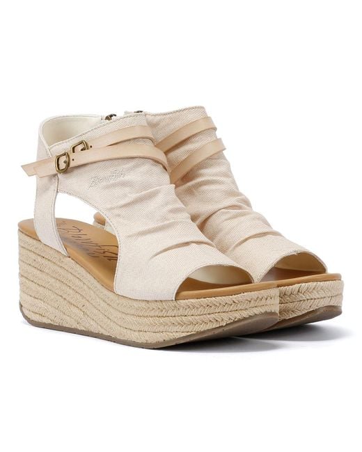 Blowfish Metallic Lacey Damen Bone Denim Sandalen
