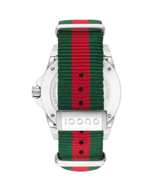 Gucci Dive Herrenuhr Ya136206 Mit Schwarzem Zifferblatt Und Mehrfarbigem Armband in Black für Herren