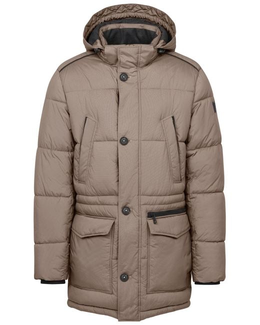 Bugatti Herren Gewatteerde Parka Met Opstaande Kraag in het Brown voor heren