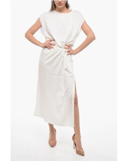 Woolrich Twill Effen Maxi-jurk In Wit in het White