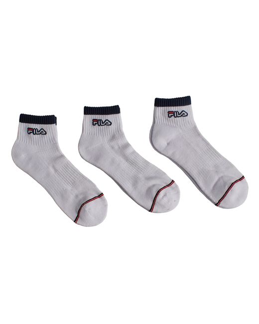 Fila Pack-3 Kwart Sokken F2522 Voor Mannen En Vrouwen in het Metallic