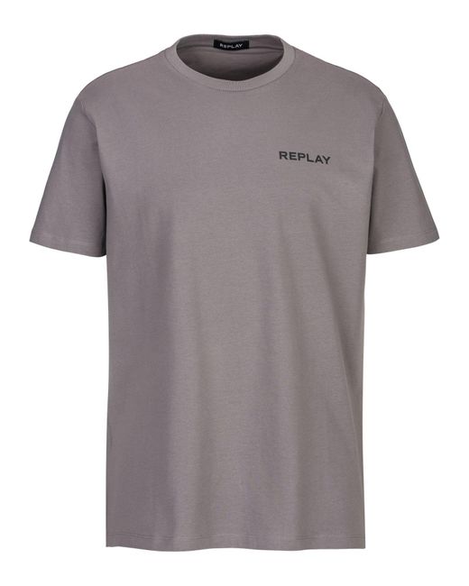Replay T-shirt Piece Geverfd Zwaar Katoen Jersey in het Gray voor heren