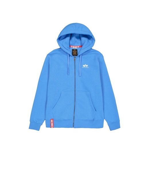 Alpha Industries Basic Small Logo Zip Hoodie in het Blue voor heren