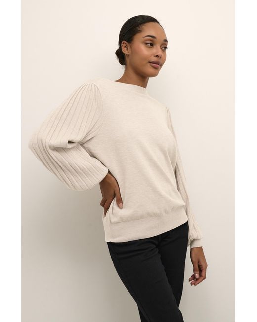 Kaffe Pullover Regular Fit Sand in het Natural