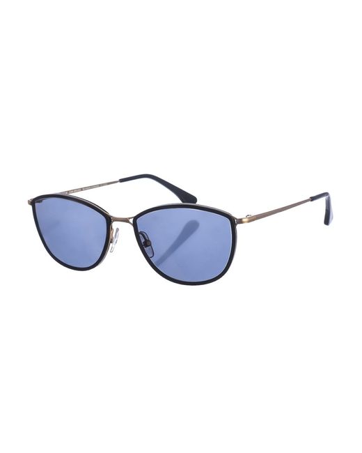 Zen Blue Acetate And Metal Sunglasses With Cat-Eye Shape Z485