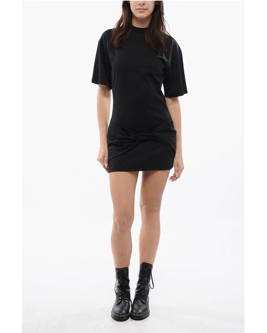 Off-White c/o Virgil Abloh Black Front Knotted Arrow Tee Dress