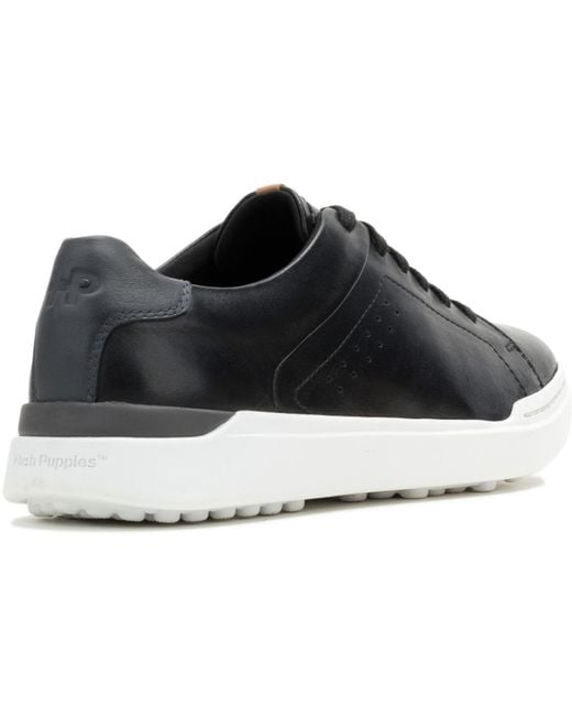 Hush Puppies Black Wes Leather Trainers for men