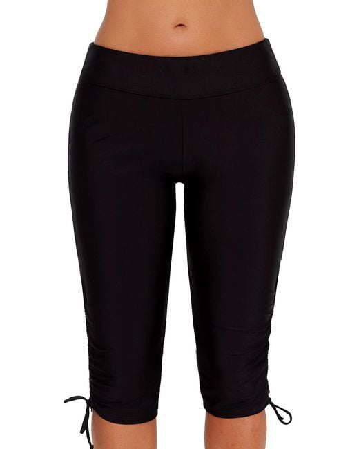 Azura Exchange Capri Leggings Met Rimpel En Koord in het Black