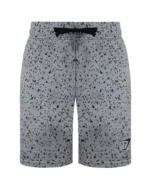 GYMSHARK Gray Micro Print Shorts Cotton for men
