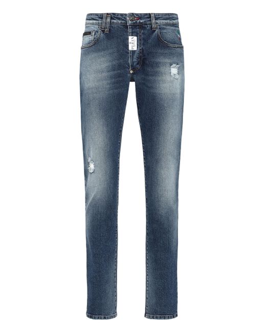 Philipp Plein Jeans Recht Model in het Blue voor heren