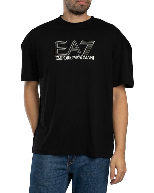EA7 Echo Graphic T-Shirt in het Black voor heren