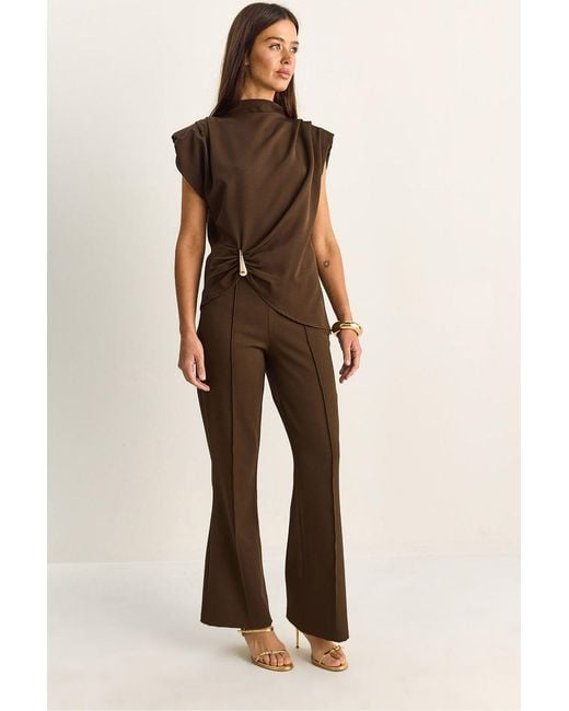 Bianco Lucci Multicolor High Waist Flare Leg Co-Ord Set