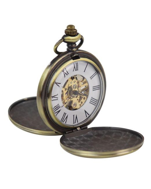 TruClothing Metallic Classic Mechanical Pocket Watch Peaky Blinders Vintage Skeleton Automatic