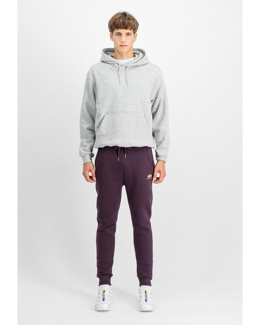 Alpha Industries Basic Small Logo Jogger in het Purple voor heren