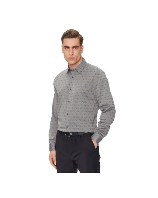 Guess Herenoverhemd Met G-Logo in het Gray voor heren