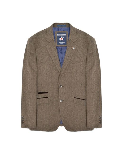 Lambretta Brown Morgan Herringbone Blazer for men