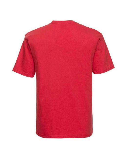 Russell Red Ringspun Cotton Classic T-Shirt (Bright) for men
