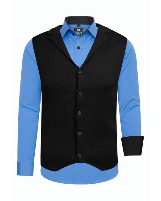 Rusty Neal Hemd Mit Weste 2Er Set in Blue für Herren