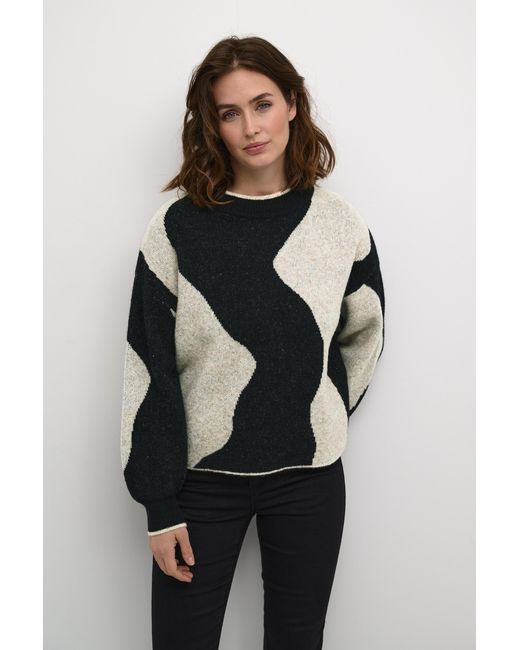 Kaffe Pullover Regular Fit Offwhite in het Multicolor
