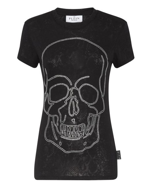Philipp Plein T-shirt Ronde Hals Skull in het Black