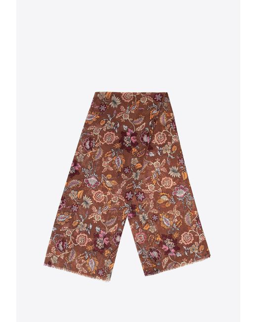 Wittchen White Damenschal Mit Blumenmuster, - Polyester