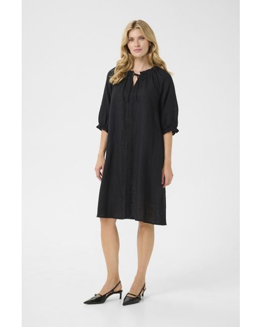Cream Jurk A-Shape in het Black