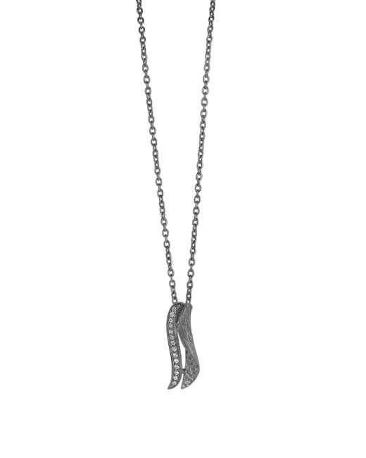 Orphelia Dames 925 Sterling Zilveren Ketting Met Hanger in het Black