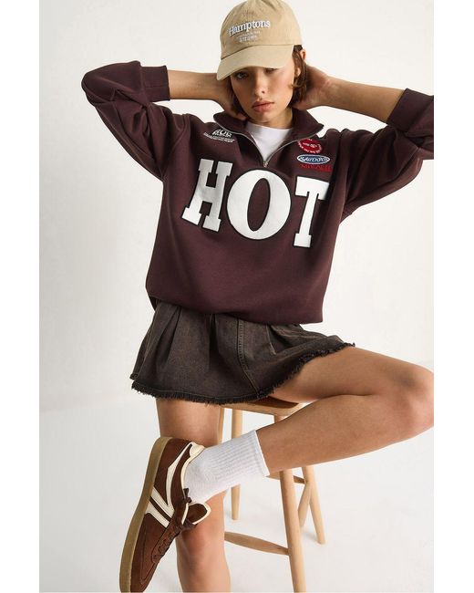 Bianco Lucci Multicolor Relaxed Fit V-Neck Printed Sweatshirt With Tie Closure