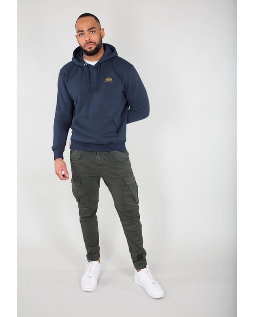 Alpha Industries Basic Small Logo Hoodie in Blue für Herren