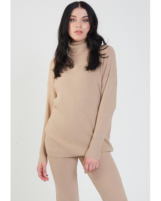 Gini London Natural Rollkragen-Strickpullover