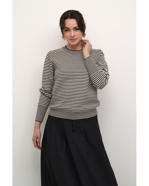 Kaffe Pullover Regular Fit Offwhite in het Multicolor
