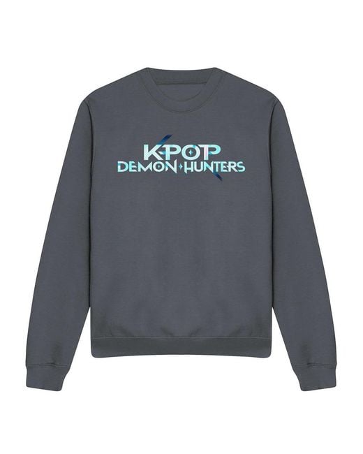 K-Pop Demon Hunters Gray Adult Logo Sweatshirt