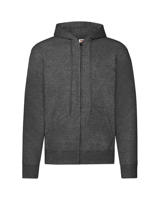 Fruit Of The Loom Gray "Classic" Hoodie Mit Durchgehendem Reißverschluss Für Herren/Damen (Dunkles Grau)