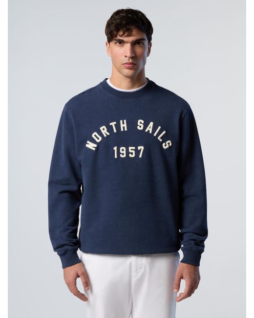 North Sails Hoodie Hoodie Met Geborduurde Letters in het Blue voor heren