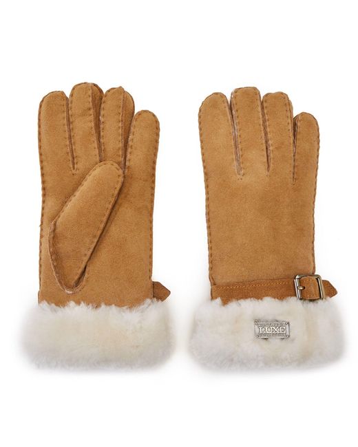 Australia Luxe Brown Stulpenhandschuhe Aus Wildleder