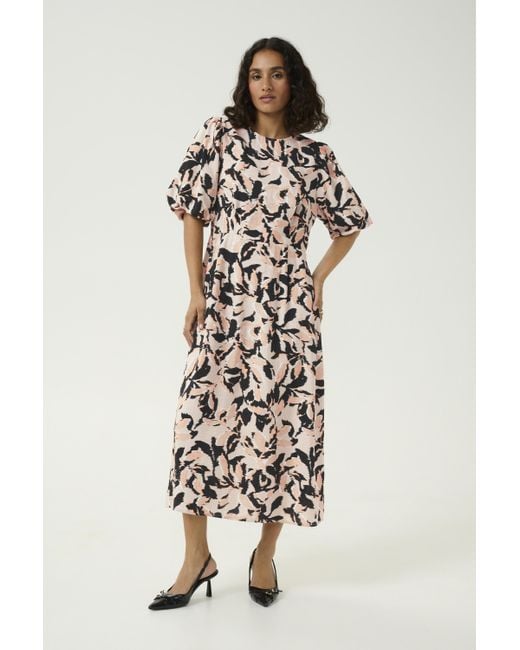 Kaffe Jurk Tight Fit Multicolour in het White
