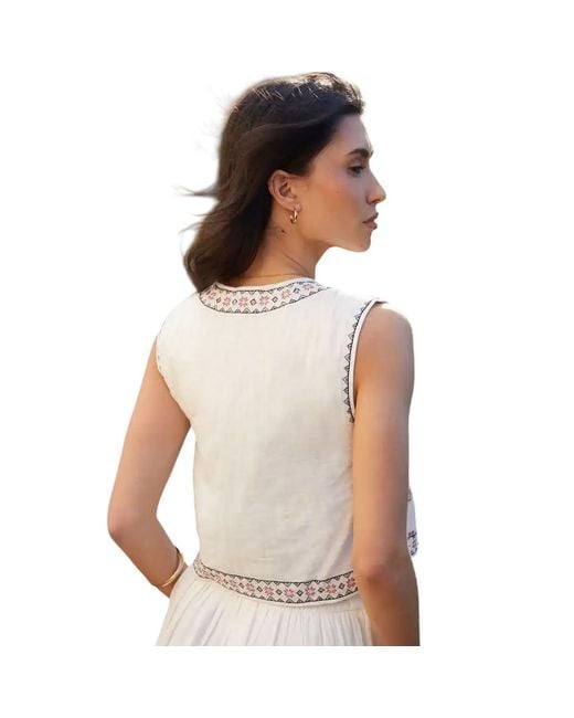 Threadbare Geometrisch Patroon Vest in het White