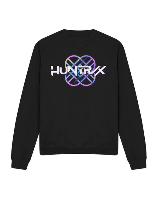 K-Pop Demon Hunters Black Adult Huntr/X Pastel Logo Sweatshirt