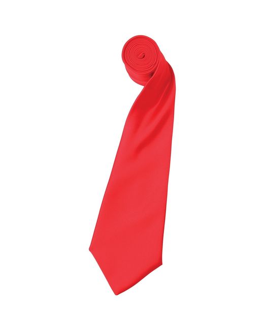 PREMIER Red Plain Satin Tie (Narrow Blade) (Pack Of 2) (Strawberry) for men