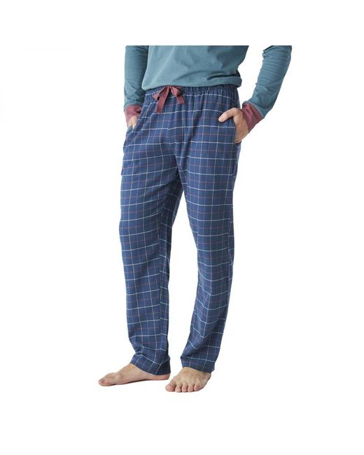 J&j Brothers Blue Jjb12 Long Sleeve Round Neck Cotton Pajamas for men