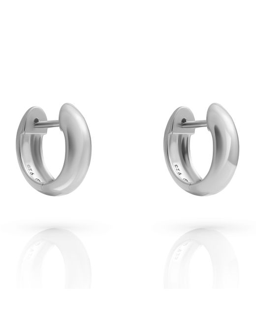 Orphelia Metallic 'Dory' 925 Sterling Hoop Earrings