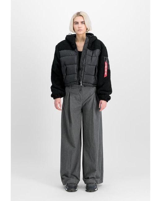 Alpha Industries Teddy Puffer Winter Jacket in het Black