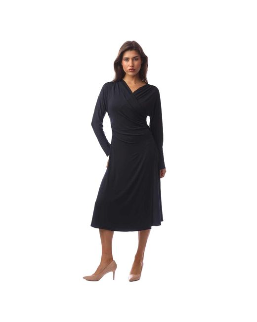 Boss Black "Ettita" Midikleid Für Damen, Wickelfront (Dunkelblau)