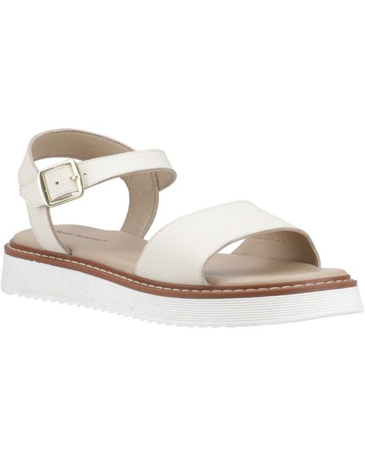 Hush Puppies White Cassie Nubuck Sandals Leather
