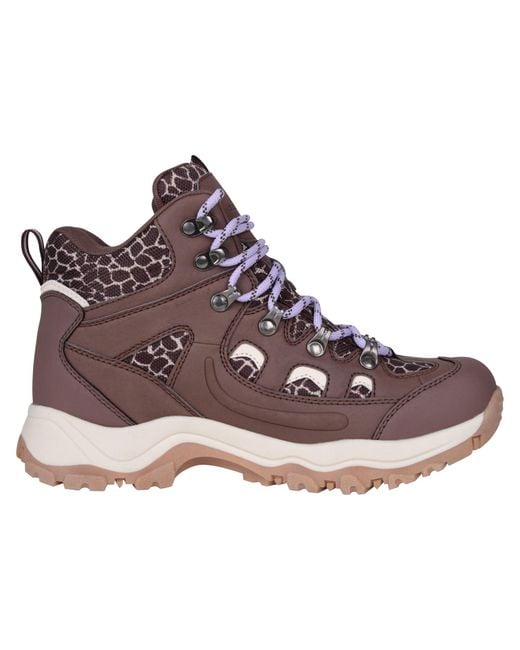 Mountain Warehouse Brown Ladies Adventurer Printed Waterproof Walking Boots (Light)