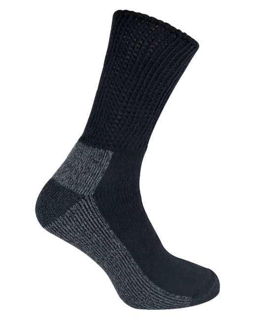 IOMI Blue 3 Pairs Loose Top Comfort Cushioned Cotton Diabetic Work Socks for men