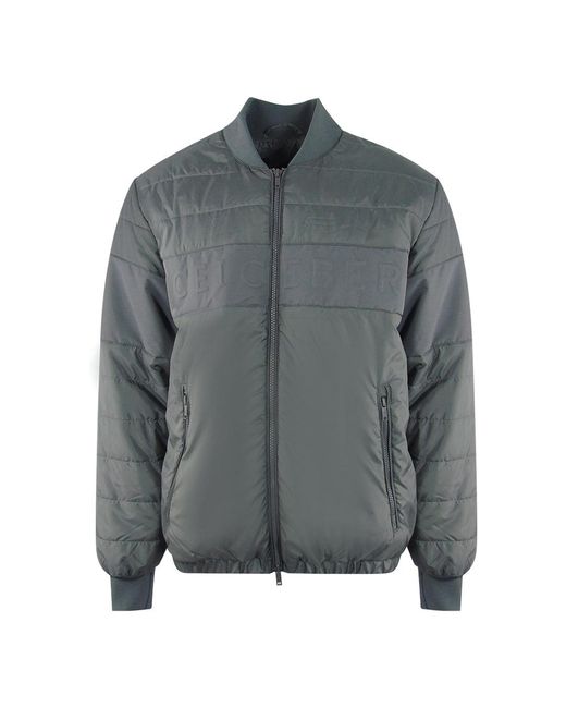 Ice Iceberg Gray Plain Padded Bomber Jacket for men
