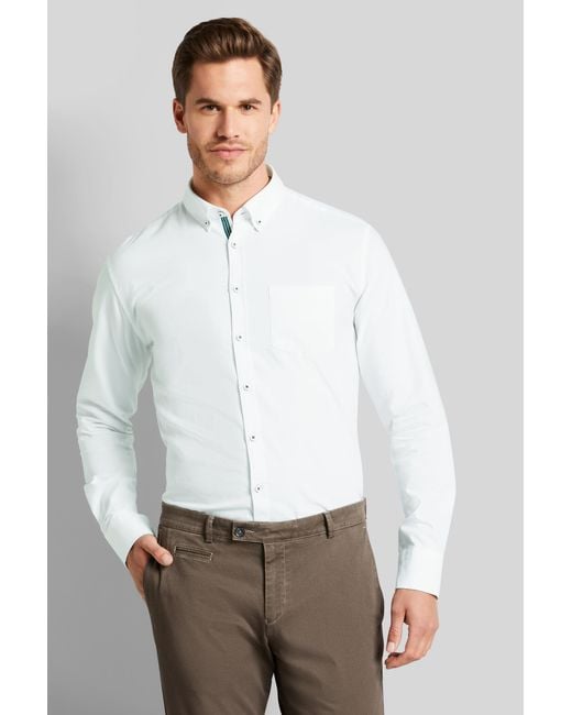 Bugatti Herren Oxfordhemd Mit Button-Down-Kragen in White für Herren
