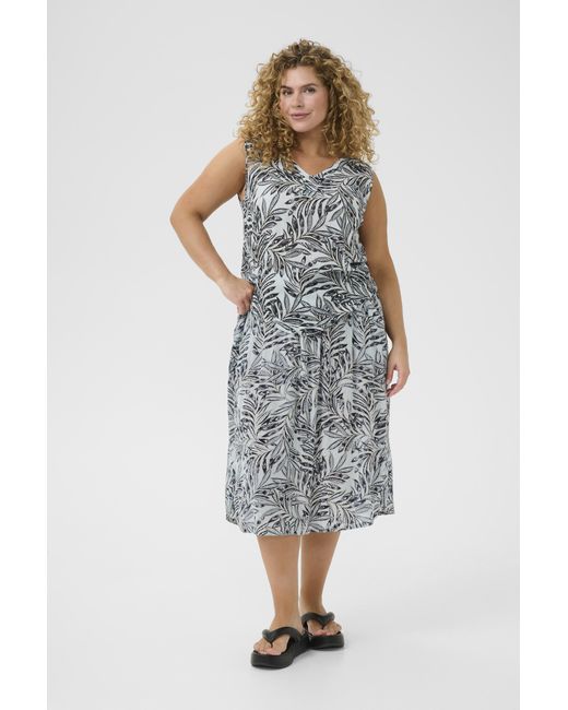 Kaffe Rok A-Shape Leaf Print Multi in het Blue